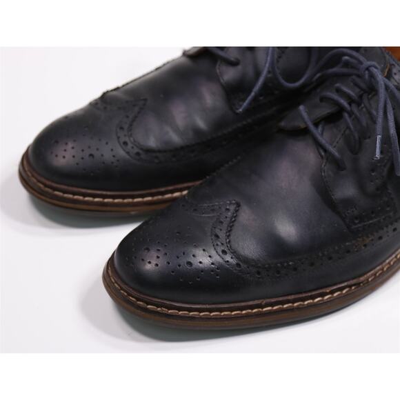 Cole Haan Mens Great Jones Navy Blue Wingtip Brogue Oxford Dress Shoes 11 M main image 6